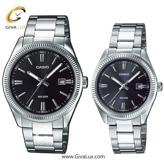 ساعت مچی اورجینال ست کاسیو Casio نقره ای | نقره ای| مشکی| کد رفرنس زنانه: LTP-1302D-1A1VDF، مردانه: MTP-1302D-1A1VDF